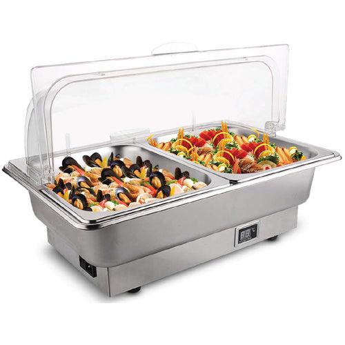 Roll top Chafer Electric heating GN1/1 Stainless steel Plastic cover 9 litres - ECD09A2