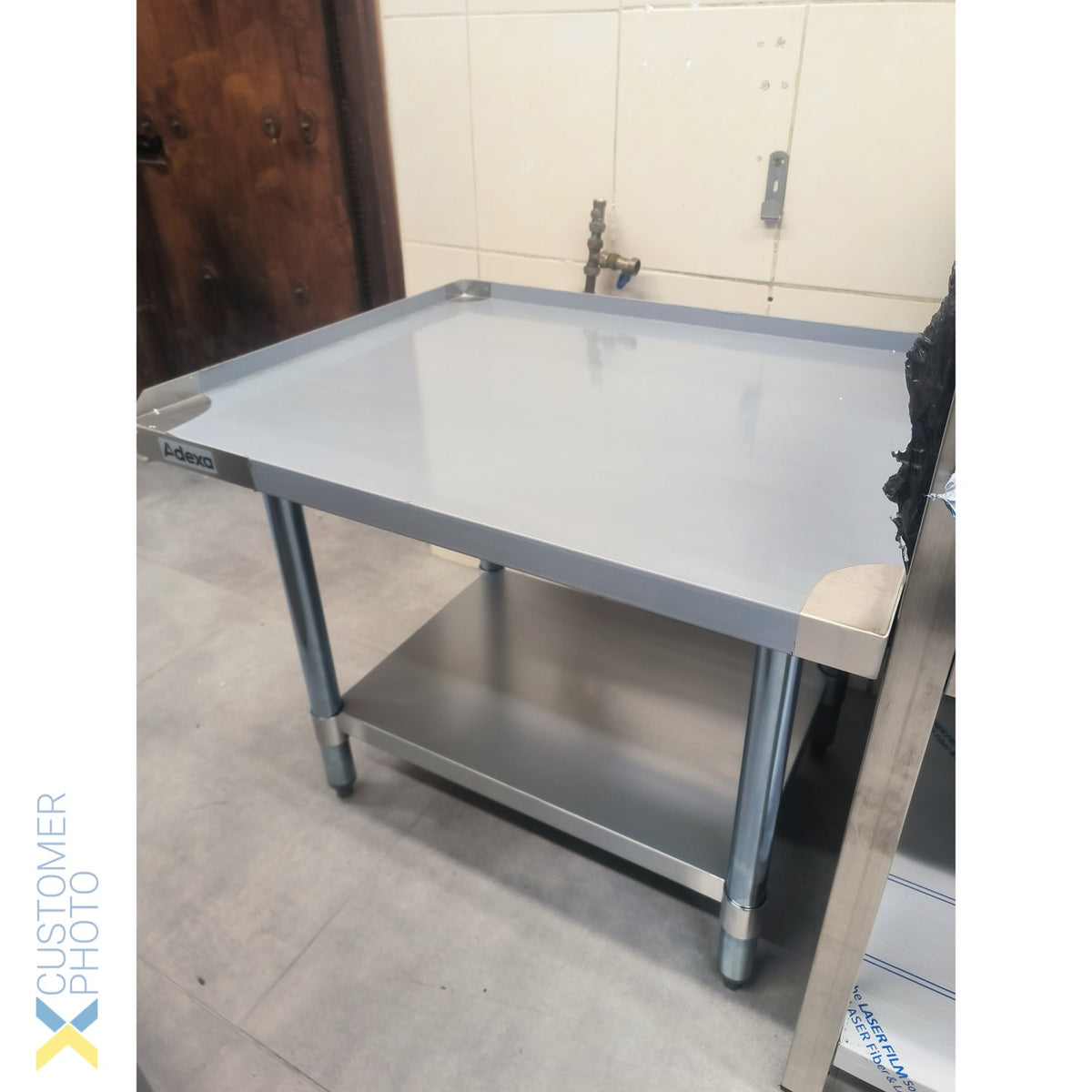 Commercial Equipment Stand / Low Height Table Stainless Steel Bottom shelf 3 Side Upstand 760x600x600mm - EES2430