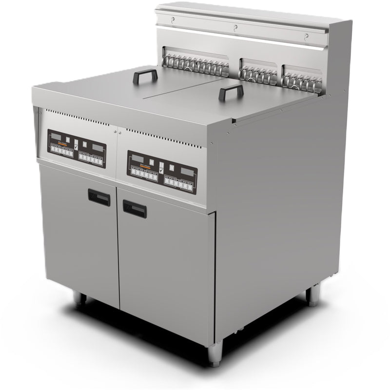 Professional Free Standing Electric Fryer Triple Tank (28L + 2 x 14L) 800x800x1100 mm - EF18C2
