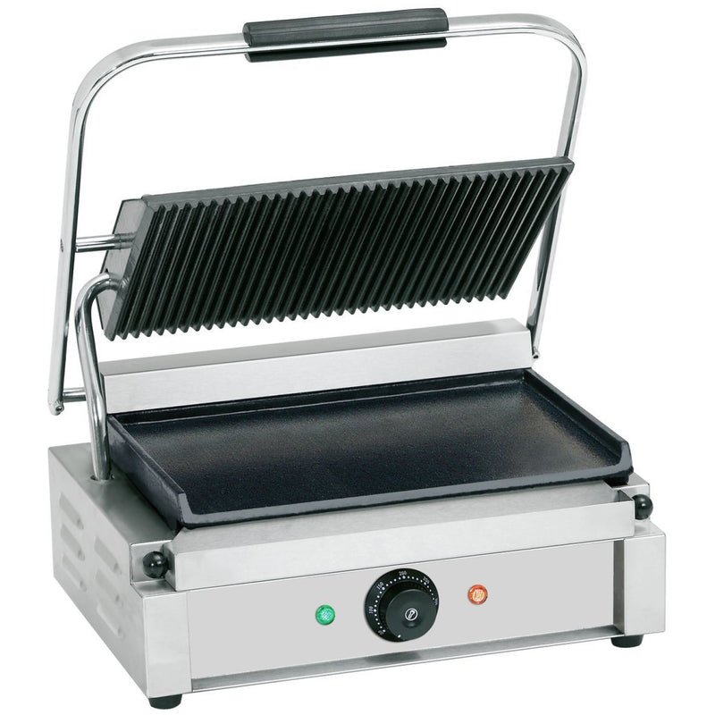 Heavy Duty Large Panini Contact grill 2.2kW Ribbed/Smooth - EG02C