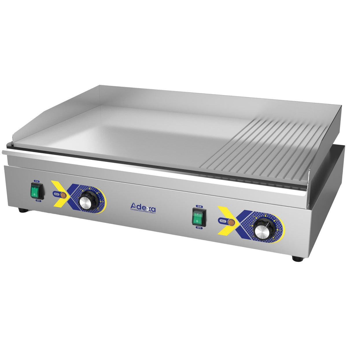 Commercial Electric Countertop Griddle 1/3 Ribbed Chrome Plate 720×477×232mm - EG720D2H