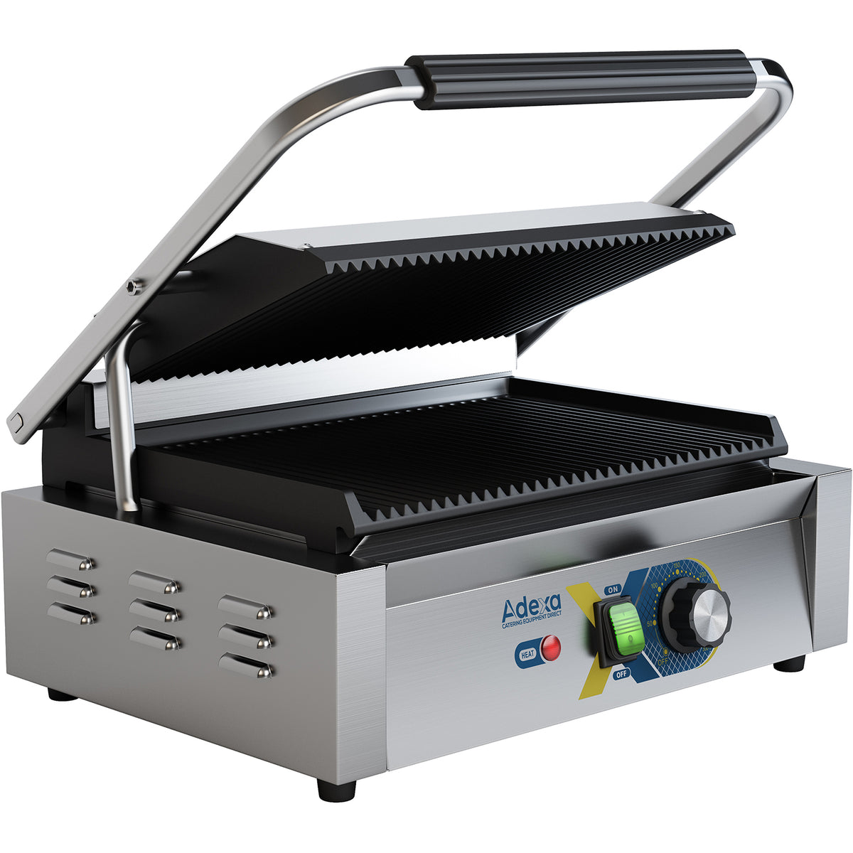 Heavy Duty Panini Contact grill Large Ribbed - EGD14C