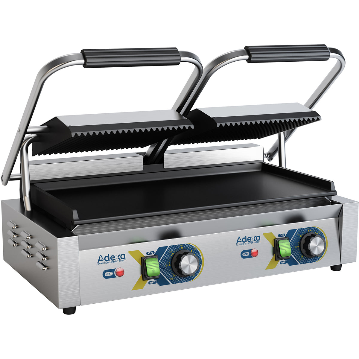 Heavy Duty Panini Contact grill Double Ribbed/Smooth - EGD20B