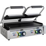 Heavy Duty Panini Contact grill Double Ribbed/Smooth - EGD20B
