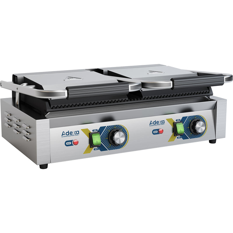Heavy Duty Panini Contact grill Double Ribbed - EGD20C
