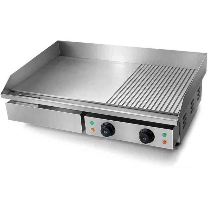 Professional Griddle Electric 728x400mm 4.4kW 2 zones Smooth/Ribbed - EGDMX2