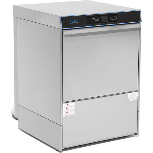 Commercial Dishwasher 540 plates/hour 500mm basket Digital Drain pump Detergent pump Rinse aid pump 230V - EMP500SDF