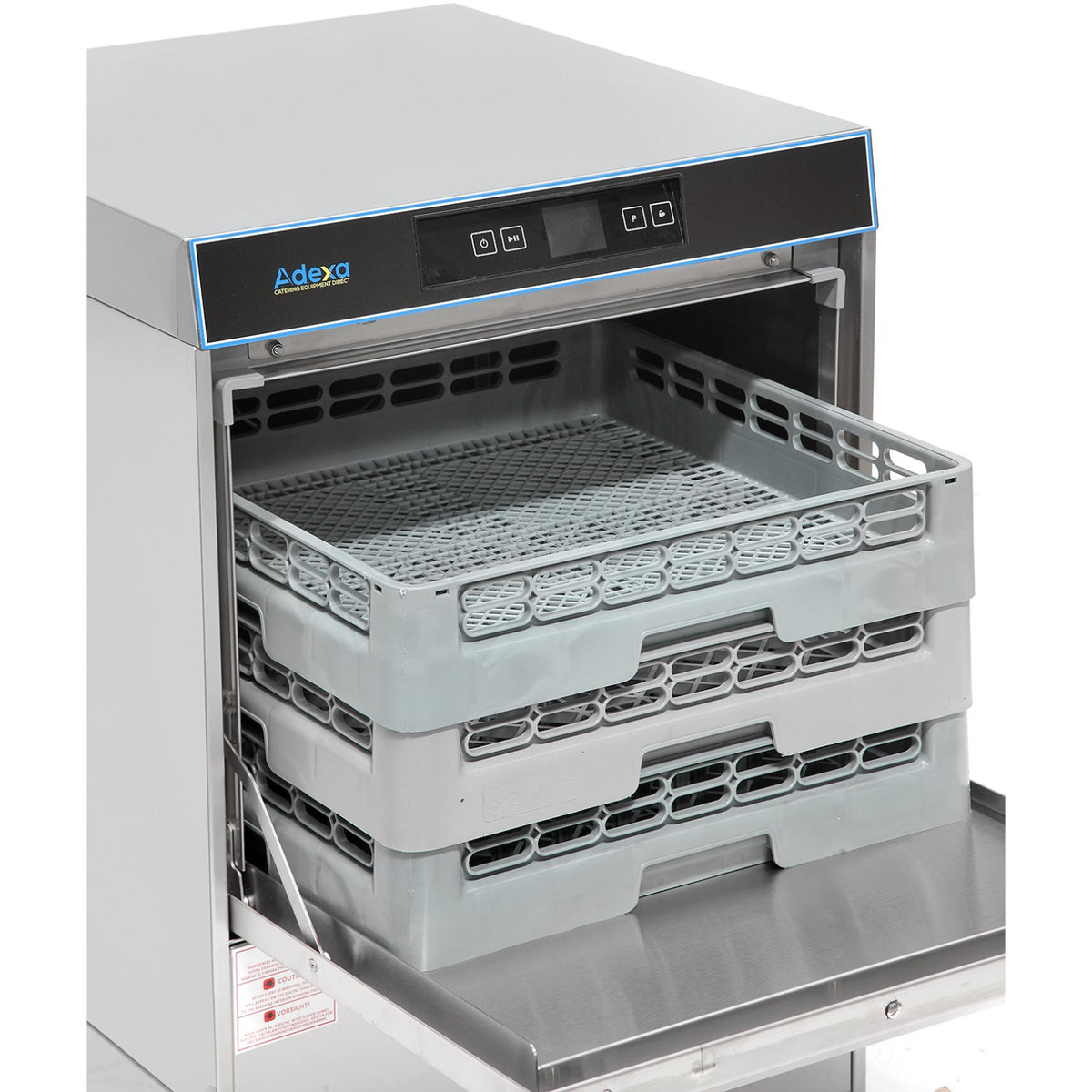 Commercial Dishwasher 540 plates/hour 500mm basket Digital Drain pump Detergent pump Rinse aid pump 230V - EMP500SDF