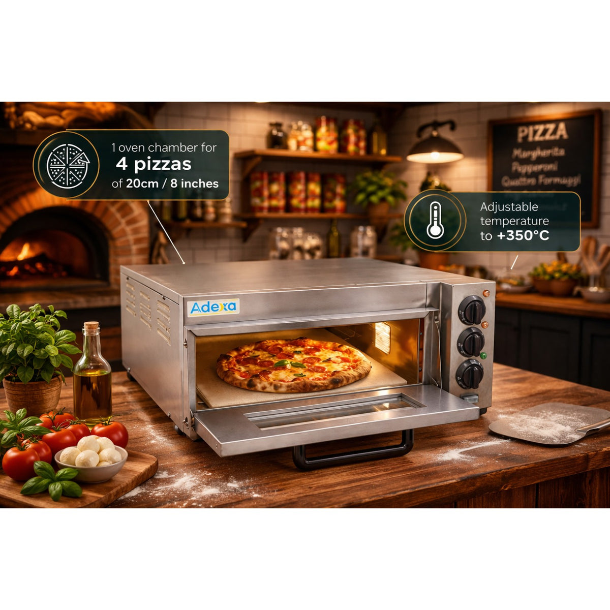 Electric Pizza oven 4 pizzas of 8'' - EP1ST