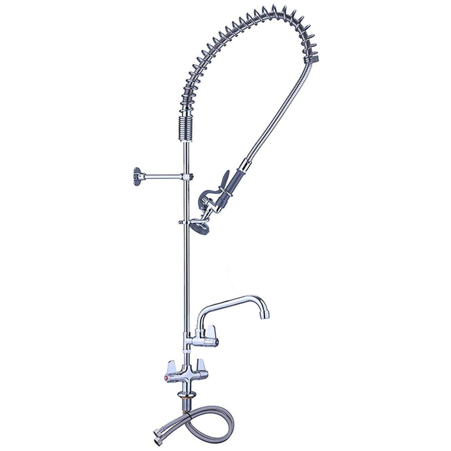 Pre Rinse Spray Unit with Swing faucet Deck mount Double inlet Height 1000mm Stainless steel - EQ2801A12