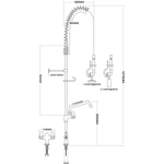 Pre Rinse Spray Unit with Swing faucet Deck mount Double inlet Height 1000mm Stainless steel - EQ2801A12