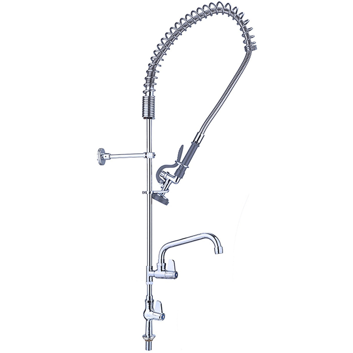 Pre Rinse Spray Unit with Swing faucet Deck mount Single inlet Height 1000mm Stainless steel - EQ2803A12