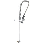 Backsplash Mount Pre-Rinse Faucet with 20" Riser and 37" Flexible Hose Chrome Plated Brass - EQ2811A