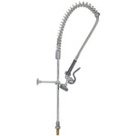 Deck Mount Pre-Rinse Faucet with 20" Riser and 37" Flexible Hose Chrome Plated Brass - EQ2812A
