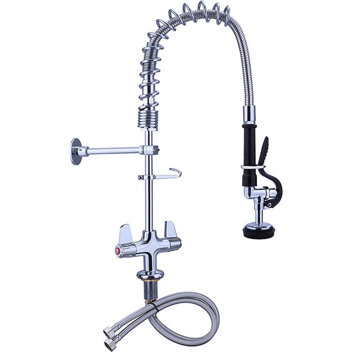 Pre Rinse Spray Unit Deck mount Double inlet Height 600mm Stainless steel - EQ7801A