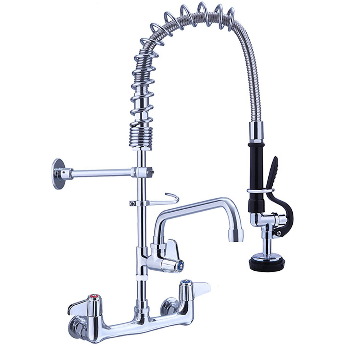 Pre Rinse Spray Unit with Swing faucet Wall mount Double inlet Height 600mm Stainless steel - EQ7802A08