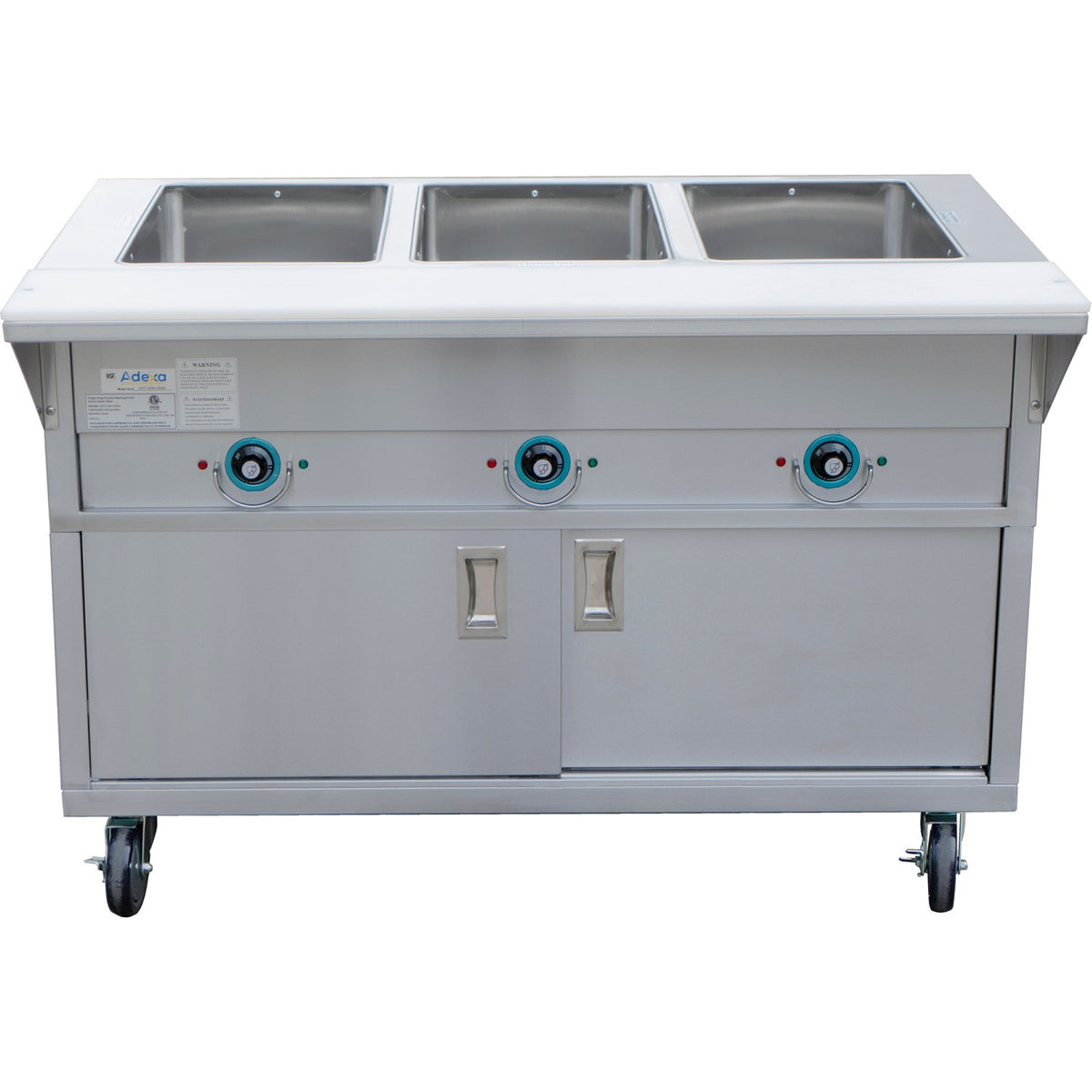 Mobile Bain marie with Cupboard 3xGN1/1 - EST3SWCBSD