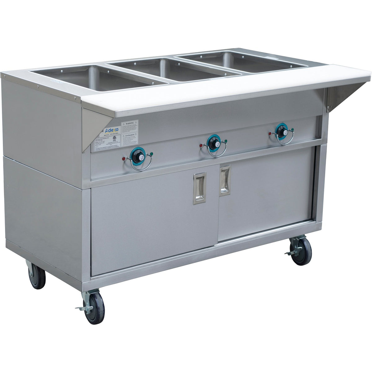 Mobile Bain marie with Cupboard 3xGN1/1 - EST3SWCBSD