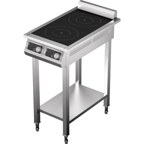 Commercial Double Induction Hob with Undershelf 2 x 3500W 432x700x911mm - EW350C2