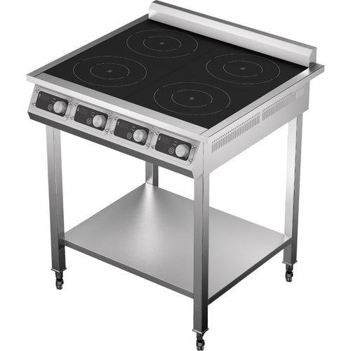 Commercial 4-Zone Induction Hob with Undershelf 4 x 3500W 790x700x911mm - EW350C4