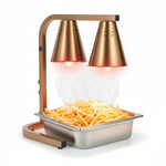 Commercial Food Warmer GN1/1 – 2 Heating Lamps 430×560×305 mm 500W Gold - EWL03G2