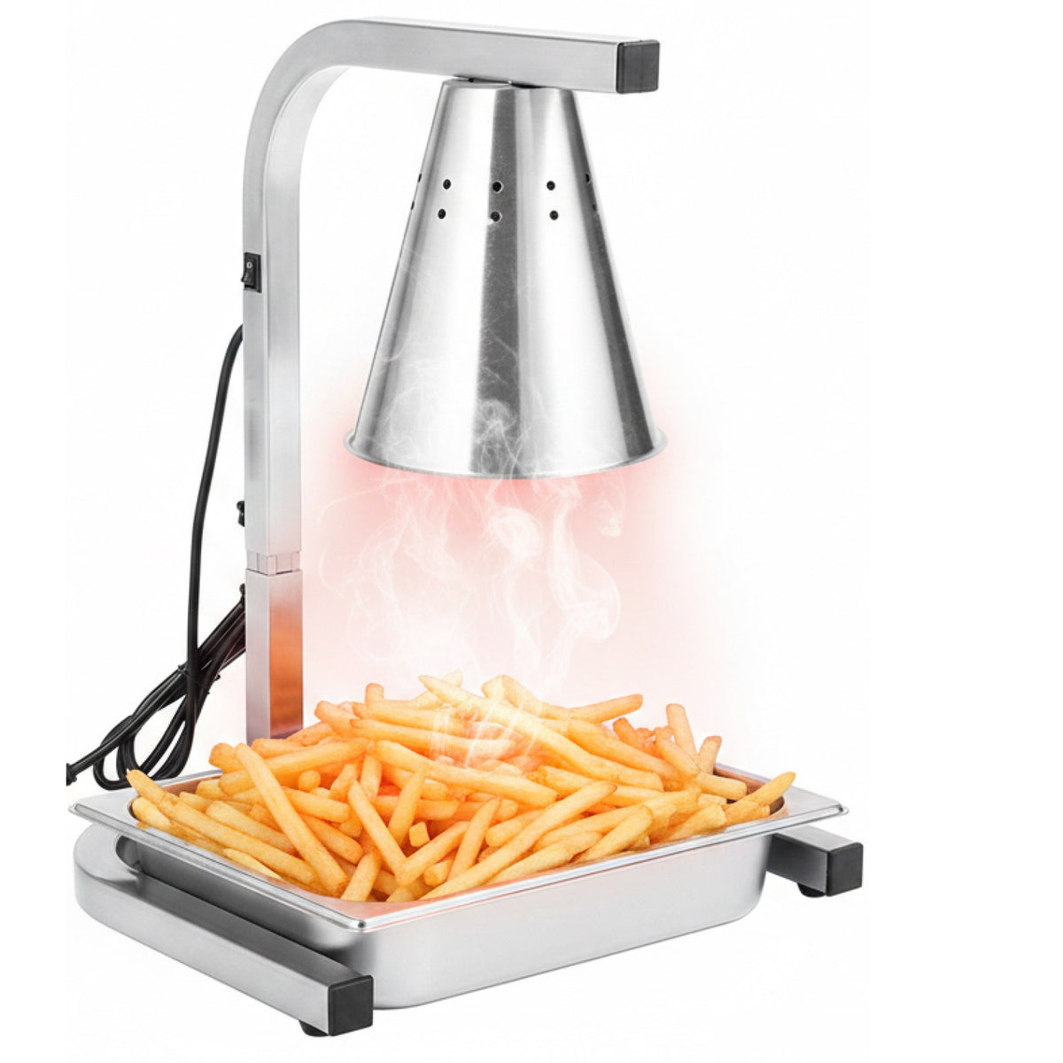 Commercial Food Warmer GN1/2 – 1 Heating Lamp 360×320×500/550/600 mm 250W Silver - EWL03S1