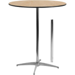 Bistro & Bar Table Plywood 610mm Round Adjustable Height 760/1060mm - AOX228