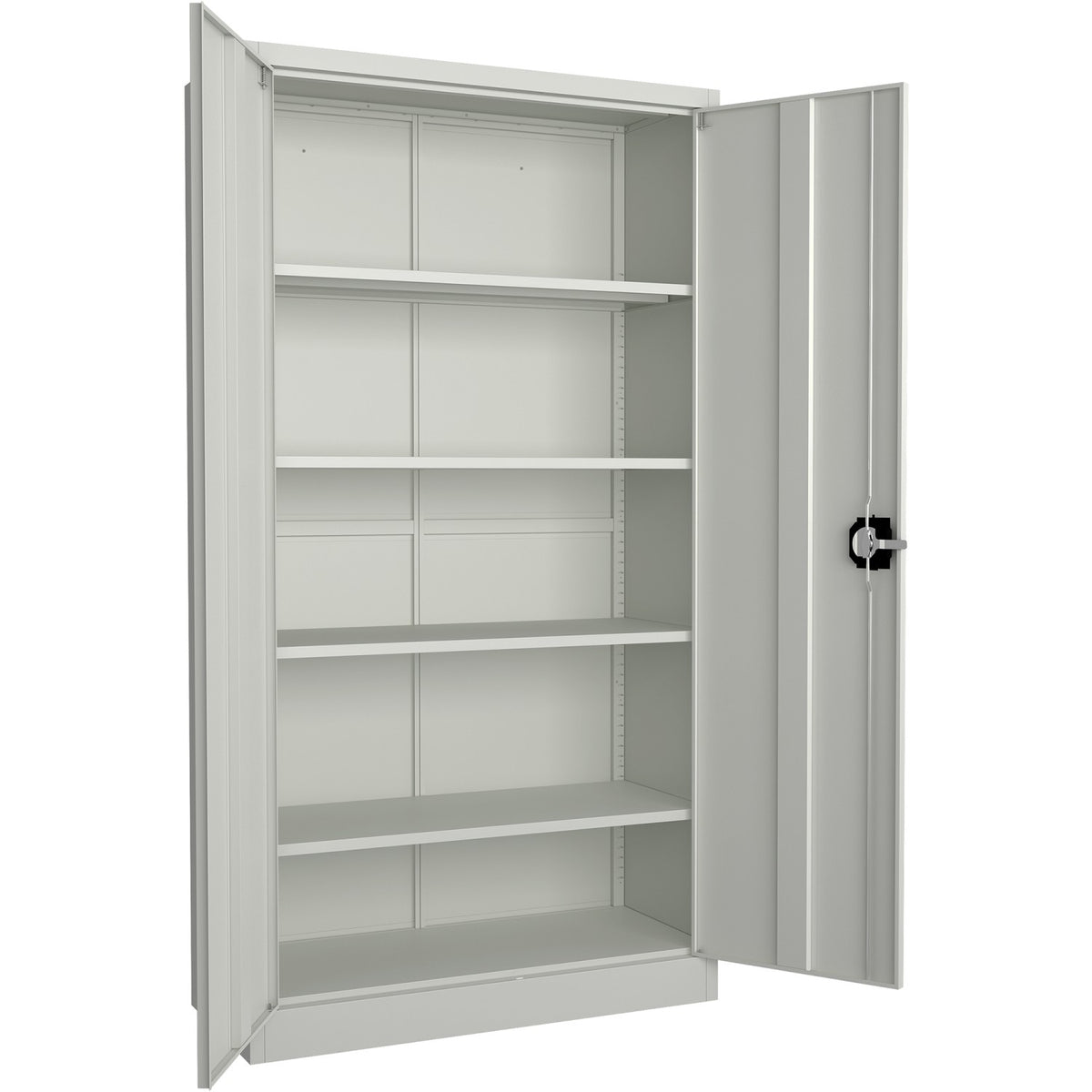 Commercial Steel Grey/White Storage Cupboard with 4 Shelves and Lock 800x400x1800mm - FCA18WHITE