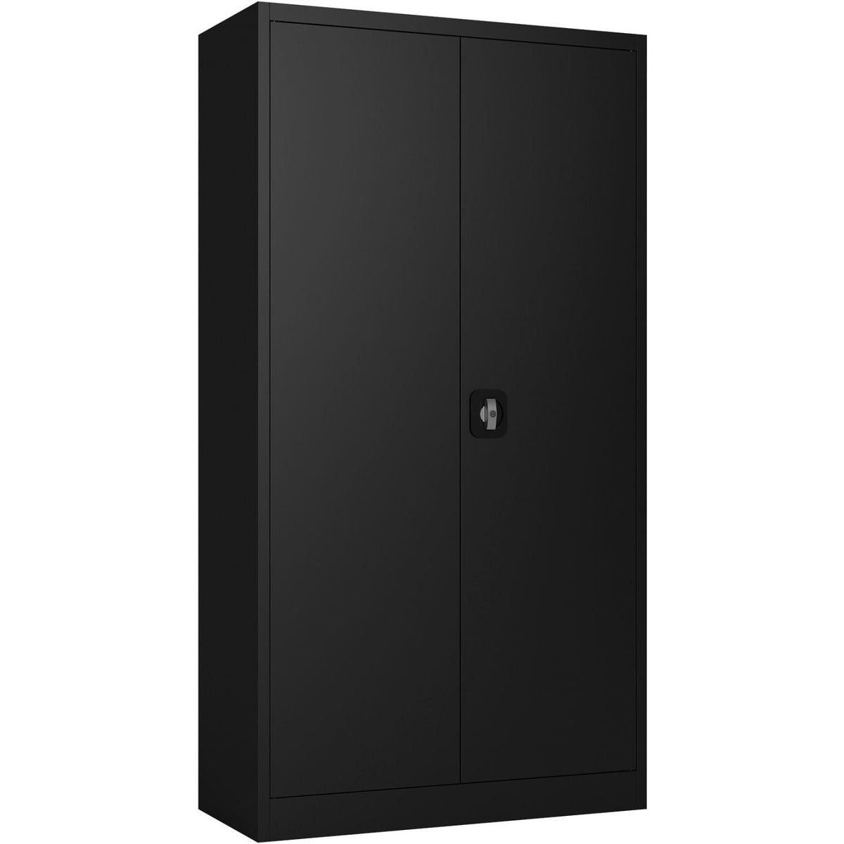 Commercial Steel Black Storage Cupboard with 4 Shelves and Lock 800x400x1800mm - FCA18BLACK