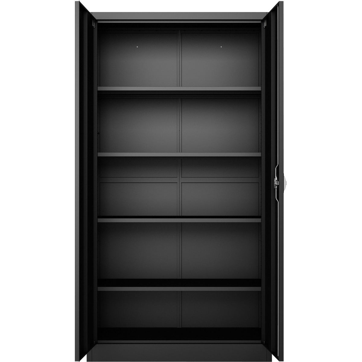 Commercial Steel Black Storage Cupboard with 4 Shelves and Lock 800x400x1800mm - FCA18BLACK