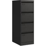 Professional Black Filing Cabinet 4 drawer 452x620x1330mm - FCD4ABLACK