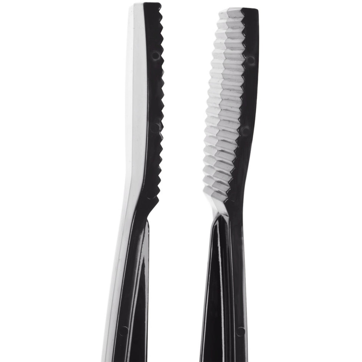 6" Catering Flat Buffet Tongs Black Polycarbonate - FLATTONG6