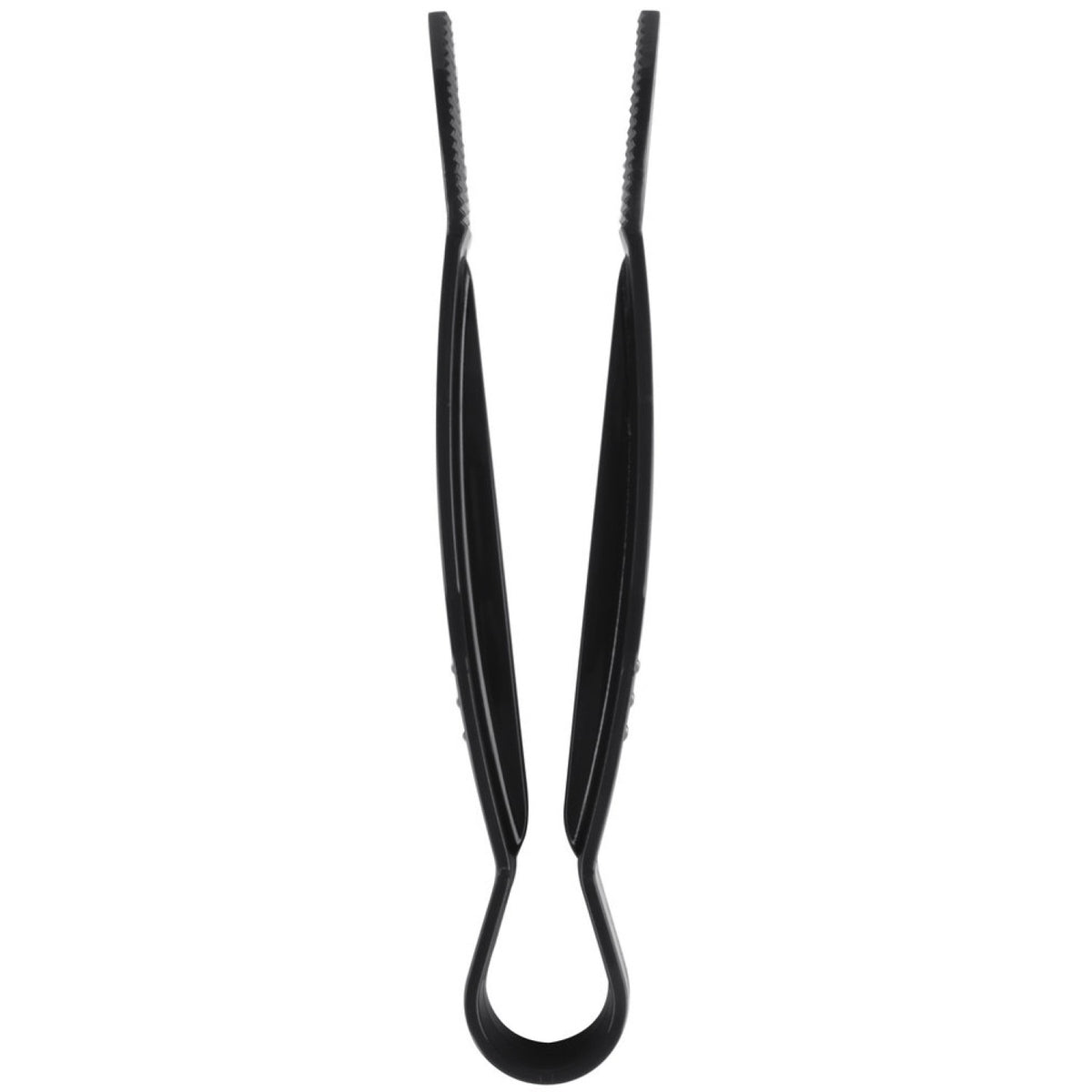 12" Catering Flat Buffet Tongs Black Polycarbonate - FLATTONG12