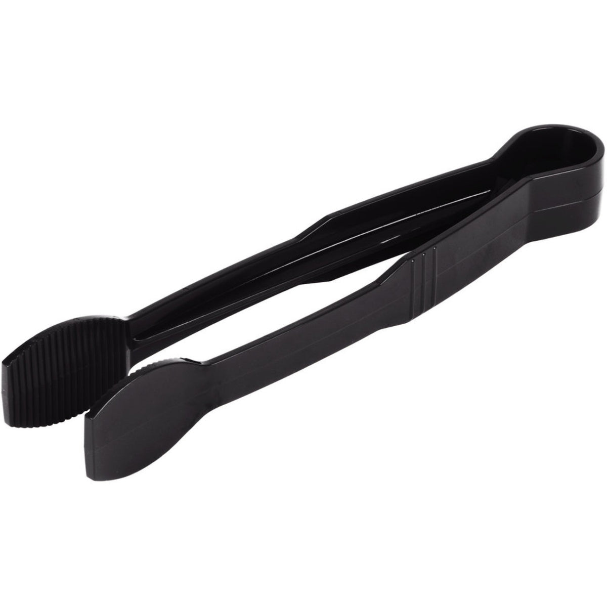 12" Catering Flat Buffet Tongs Black Polycarbonate - FLATTONG12