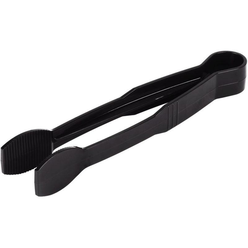 12" Catering Flat Buffet Tongs Black Polycarbonate - FLATTONG12