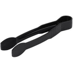 9" Catering Flat Buffet Tongs Black Polycarbonate - FLATTONG9