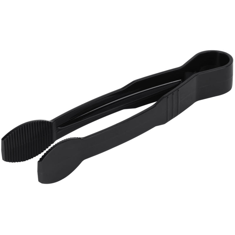 9" Catering Flat Buffet Tongs Black Polycarbonate - FLATTONG9