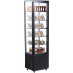 Commercial Upright Display Refrigerator 280 Litres Single Glass Door 5 Shelves Ventilated Cooling 515x486x1902mm - FT280L