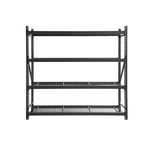 Professional Heavy Duty Shelving Unit Powder Coated Steel 1960x610x1830mm 4 shelves Black - FUJI404