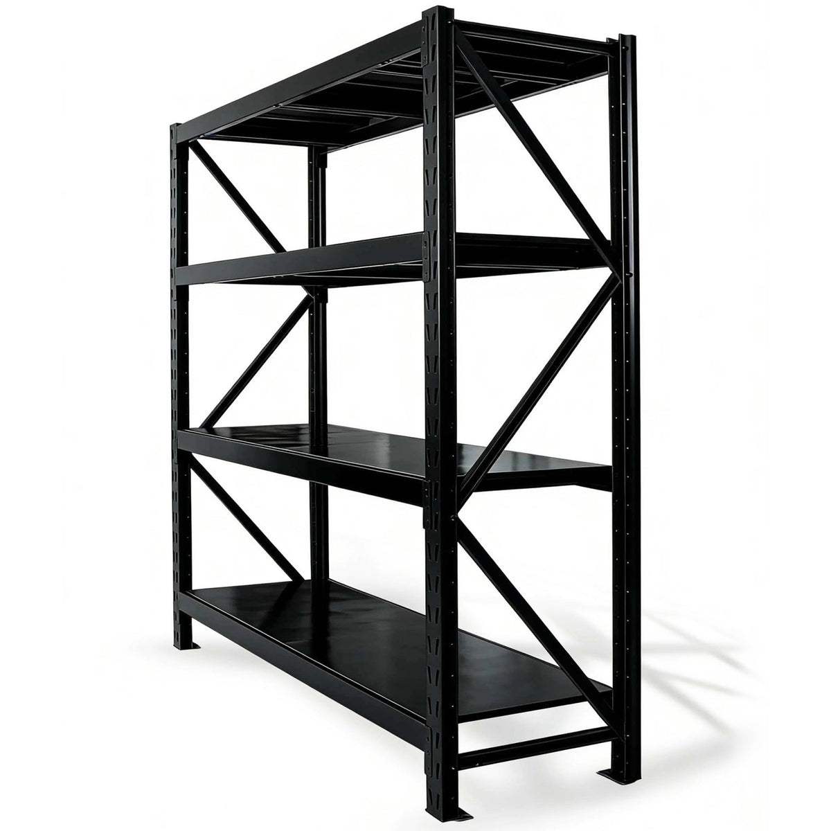 Long Span Warehouse Racking 1500x500x2000mm 4 Shelves Black - FUJI408BLACK