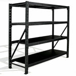 Long Span Warehouse Racking 1500x500x2000mm 4 Shelves Black - FUJI408BLACK