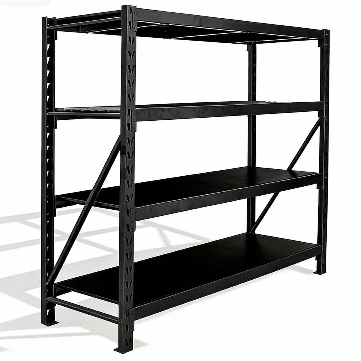 Long Span Warehouse Racking 2000x600x2000mm 4 Shelves Black - FUJI410BLACK