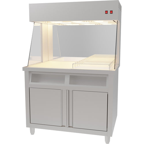 Commercial Electric Chip Scuttle & Warming Station with Cupboard 1000x700x1500mm - FW1000
