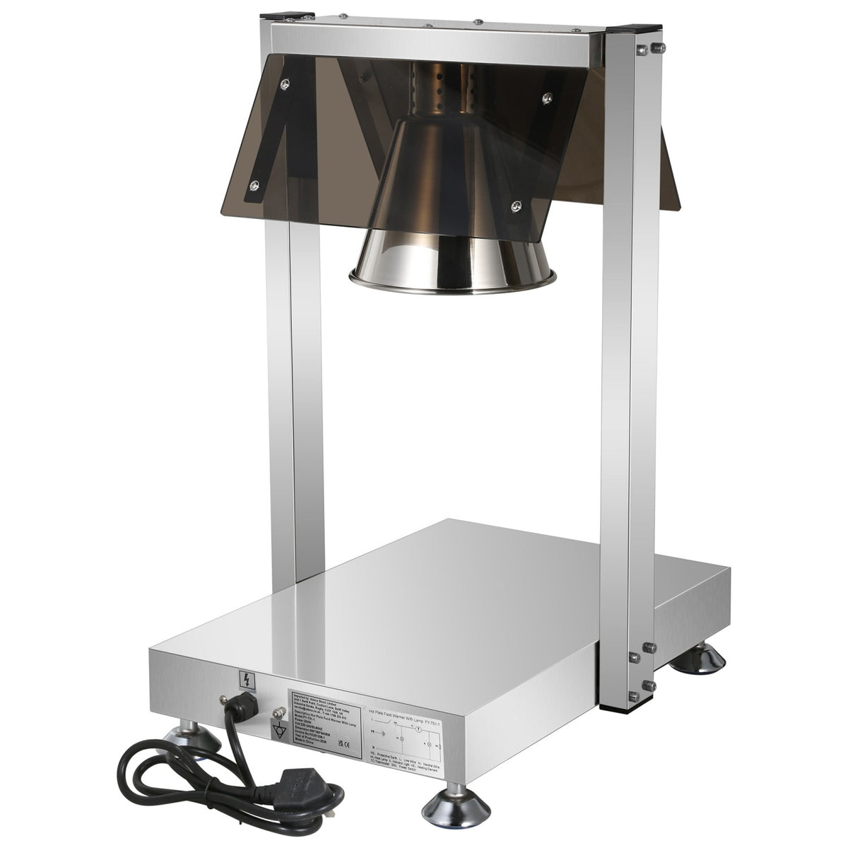 Commercial Buffet Food Warmer with Gantry 1x GN1/1 Heated Base & 1 Infrared Heat Lamp 500W - FYT511