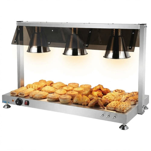 Commercial Buffet Food Warmer with Gantry 3x GN1/1 Heated Base & 3 Infrared Heat Lamps 1.5kW - FYT513