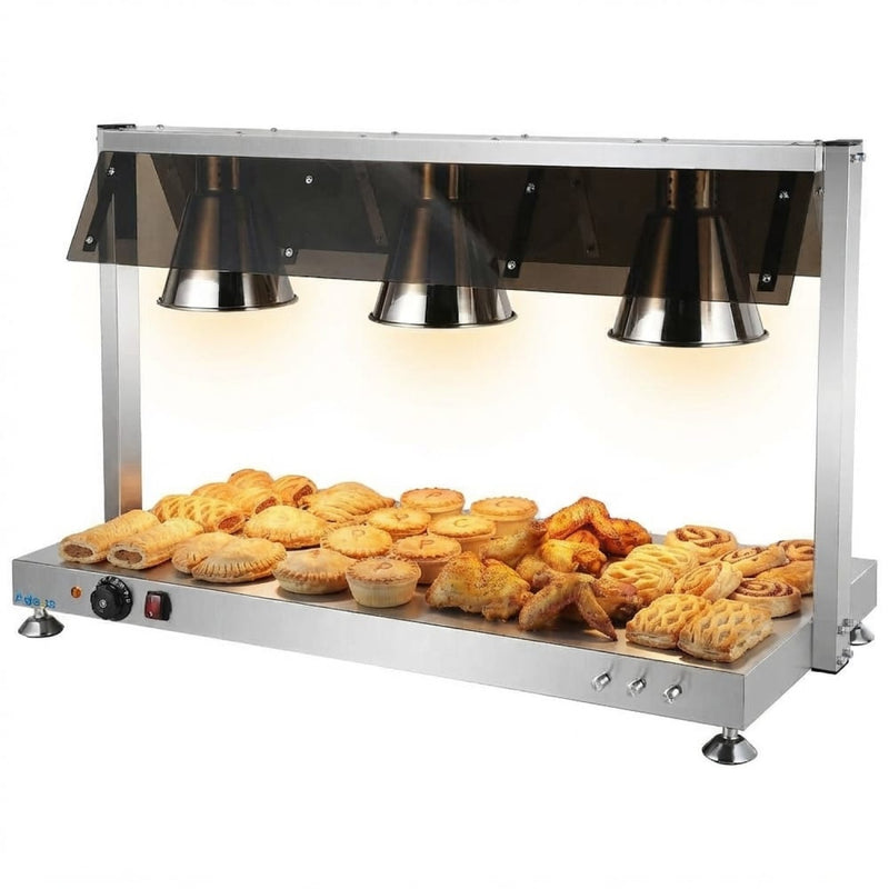 Commercial Buffet Food Warmer with Gantry 3x GN1/1 Heated Base & 3 Infrared Heat Lamps 1.5kW - FYT513