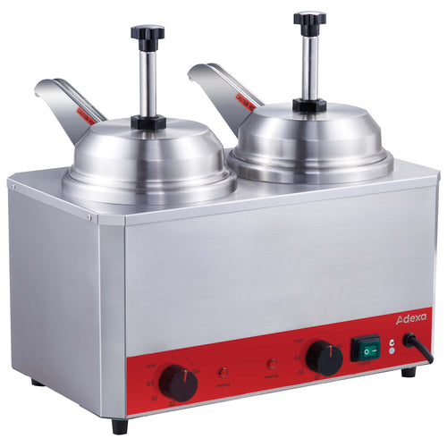 Commercial Heated 2 Pumps Sauce & Cheese Warmer 2x3.3L 230V - FZ042B