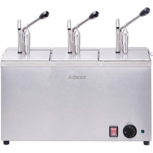 Commercial Triple Heated Sauce Dispenser with 3 Pumps 3x4L 230V - FZJ2043A