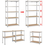 Garage Shelving Unit Medium duty 700x300x1500mm 5 shelves 175 kg/shelf Galvanized steel - G7030