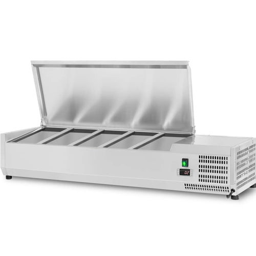 Refrigerated Servery Prep Top 1400mm 6xGN1/3 Depth 380mm Stainless steel lid - GA514